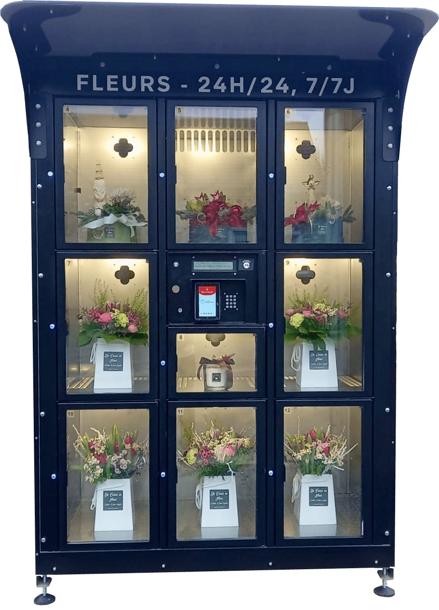 Eco Fleurs Blumenautomat im Einsatz